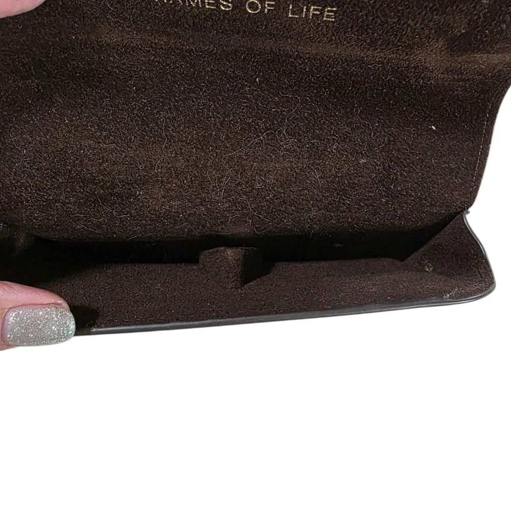 Giorgio Armani Matte Leather Glass Sunglass Case Storage Brown Frame of‎ Life
